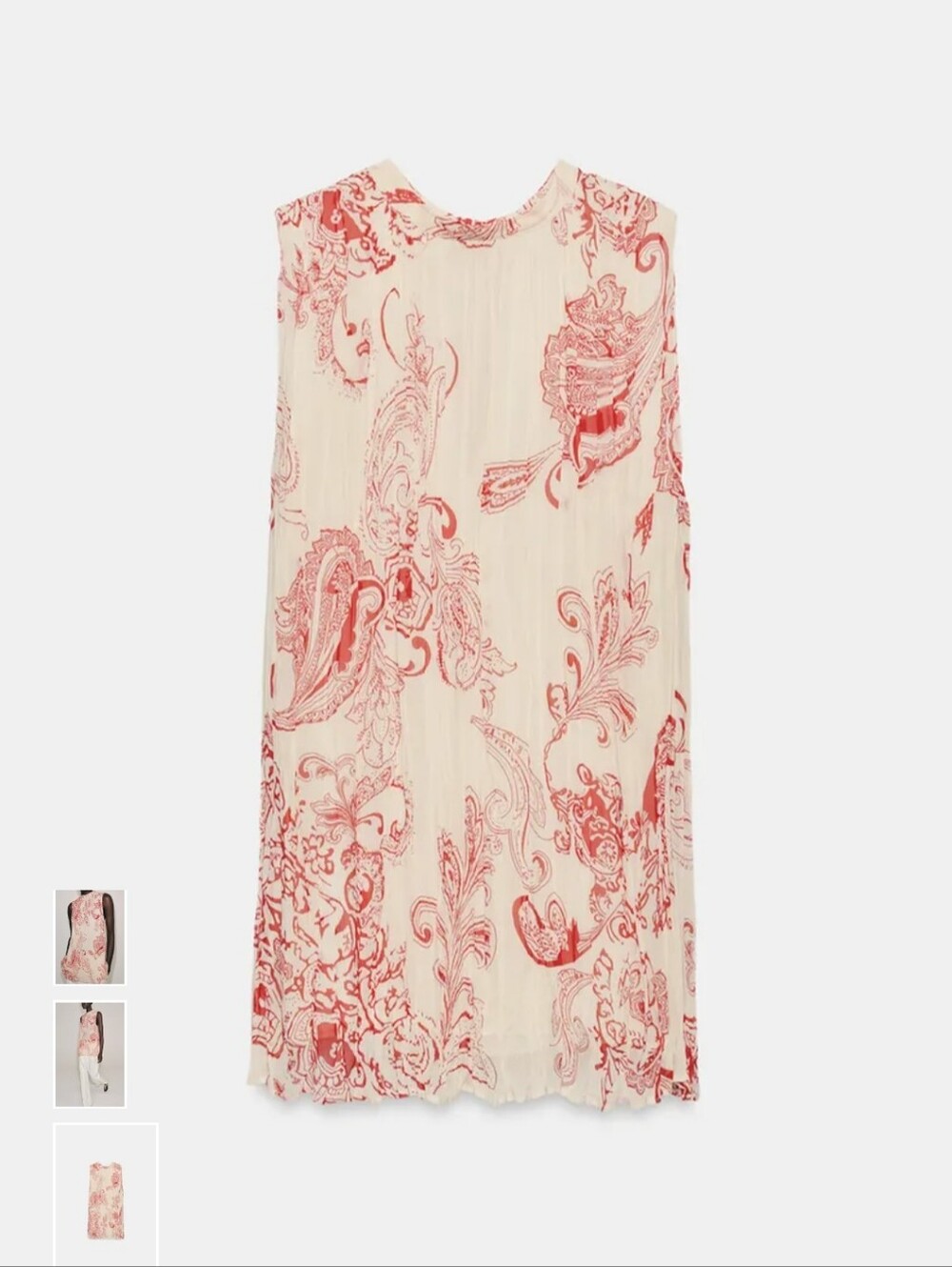 Zara Cream Camisole with Red Paisley Motif - Picture 7 of 10